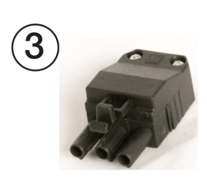 Stecker 3P Male Black Kpl