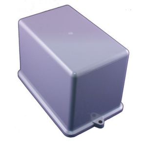 Lock K7-box, gray plastic, 90 x 100 x 140 mm